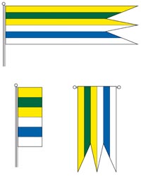 Zástava-vlajka-koruhva obce Kvakovce